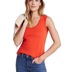 Anthropologie Dillon Orange-Red Layering Tank Small NWT